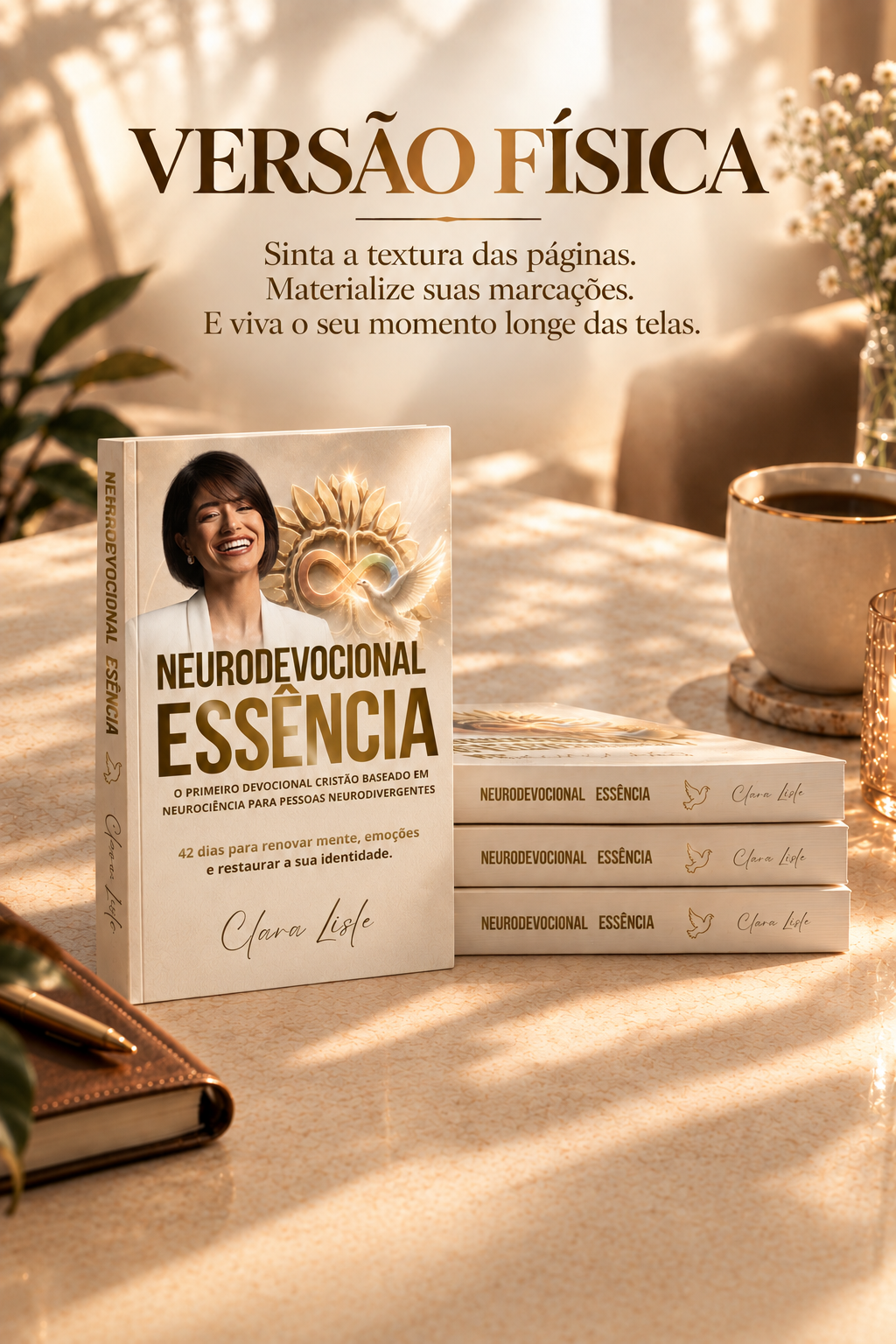 Versão física do livro Neurodevocional Essência sobre uma mesa